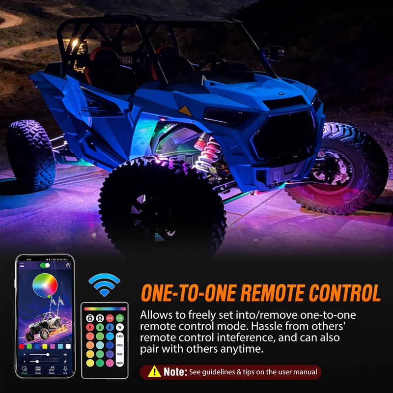 Nilight RGB LED Rock Lights Kit 10 Pods Underglow Multicolor
