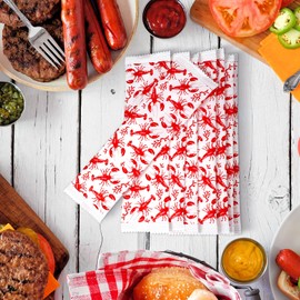 Siifert 250 Pcs BBQ Wet Wipes Individually Wrapped Pre Moistened Individual Hand Grill Wipes for Bbqs Barbecue Catering Restaurant Easter Summer Spring Hands Quickly(Lobster)