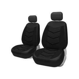 TOYOUN Car Seat Covers Black - Front Seat Covers for Van Sedan SUV- Universal Fit-Breathable Seat Covers Front Pair