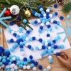 Realspring 24 Sets Blue Snowflake Pom-poms Craft Kit DIY Pom