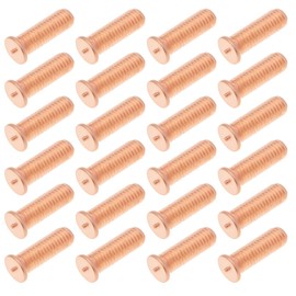 YINETTECH 200Pcs M5x16 Carbon Steel Copper Plated Stud Weld Spot Plated Copper Welding Screw Solder Point Nail Bolt or Capacitor Discharge