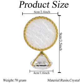 Golden Edge Resin Nail Art Palette with Diamond Nail Painting Gel Palette Polish Color Mixing Plate Nails Display Holder Cosmetic Makeup Tray Photo Props