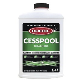 Roebic K-47-Q Cesspool Treatment: Prevents Clogging, Buildup, Exclusive Bacteria Digests Paper, Destroys Sludge - 32 Ounces, White/Green