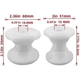 JT-HLM 2Pcs Water White Bow Anchor Roller Replacement Wheels Bow Roller Plastic Pulley for Marines Boats Yachts Kayaks
