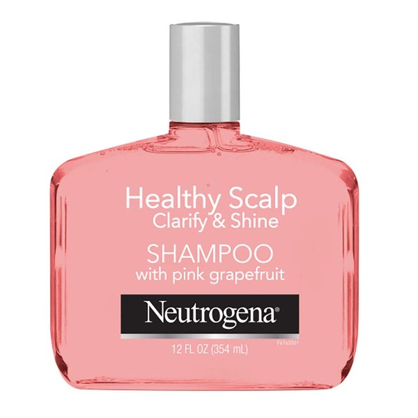 Neutrogena Exfoliating Healthy Scalp Clarify & Shine Shampoo for Oily Hair and Scalp, Anti-Residue Shampoo with Pink Grapefruit, pH-Balanced, Paraben & Phthalate-Free, Color-Safe, 12 fl oz