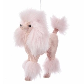 Kurt Adler 5" FURRY PINK POODLE ORN
