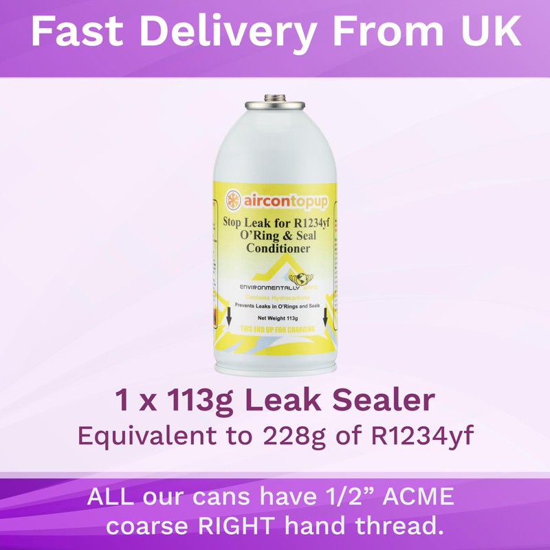 AirconTopup DIY Regas Car Aircon R1234yf Compatible Leak Sealer x1