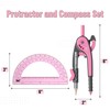 Mr. Pen- Compass and Protractor Set, Rogue Pink, Compass Geometry
