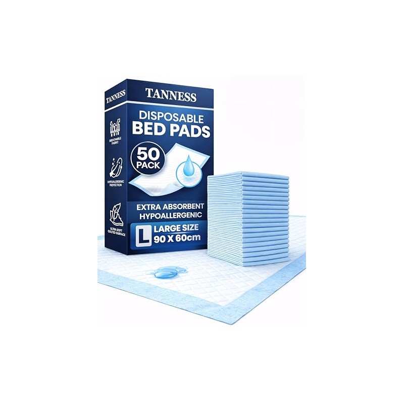 TANNESS 50 x Disposable Bed Pads - 90x60cm Pads Women