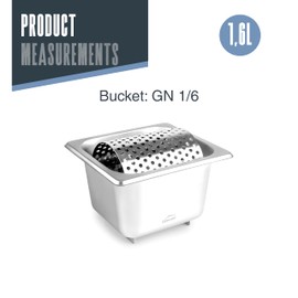 Lacor - 66001 - Rullo per Burro, Acciaio Inox, Secchio GN 1/6 da 1,6 Litri, Ruota Rimovibile, Design Ergonomico, Ideale da Spalmare su Pane o Hamburger