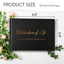 Yeplan Funeral Guest Book for Memorial Service, Celebration of Life Guest Book with Memory Sharing Pages, Elegant in Loving Memory Funeral Sign in Book for Funeral, Memorial & Celebration of Life