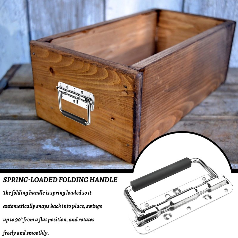 ZXNJA Pack of 2 Folding Handles, Box Handle, Folding Handles