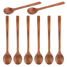 8pcs Small Wooden Spoons, 6.7 Inch Smooth Honey Spoon Wood Teaspoon Dessert Table Spoons for Cooking Serving Stirring Coffee Tea Honey Sugar Jar Condiment Kitchen Utensils
