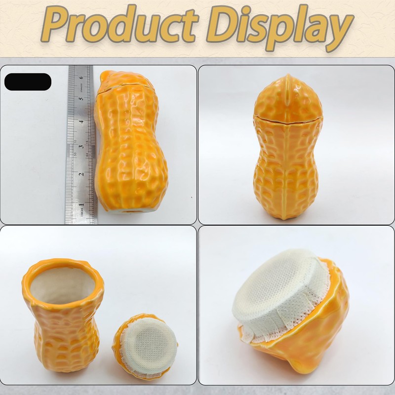 Peanut Shaped Jar, Ceramic Peanut Food Container, Cute Shape Ceramic