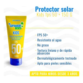Protector Solar Caribbean Beach Kids Fps Uva Uvb 150g