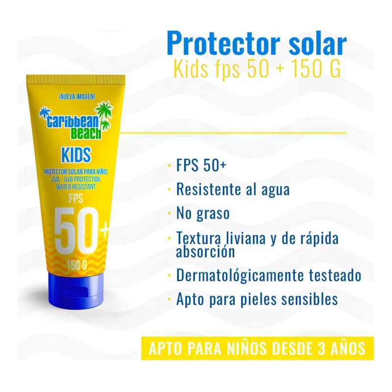 Protector Solar Caribbean Beach Kids Fps Uva Uvb 150g