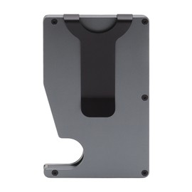 Minimalist Card Holder Aluminum Alloy Auto Ejected Anti Theft Credit Card Wallet for Business Grey