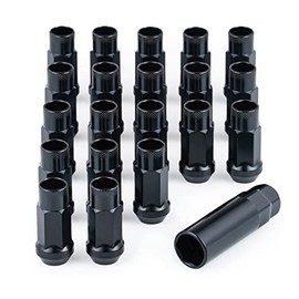 M12x1.25 Lug Nuts, 12mmx1.25 Wheel Lug Nuts Compatible with Infiniti Nissan Subaru Suzuki and More, Open End Lug Nut Set, Set of 20, Black