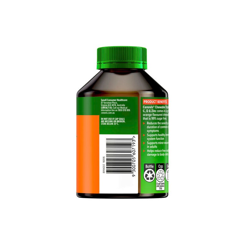 Cenovis Triple Action Vit C, D & Zinc 120 Chewable