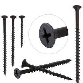 Dihl Pack of 500 3.5 x 50mm Bugle Head Plasterboard Drywall Screws, Countersunk, Carbon Steel, Black Phosphate, 500 PCS