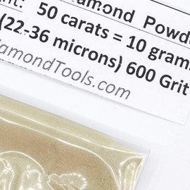 TechDiamondTools Diamond Powder for Polishing Glass Quartz Marble Rock Jewelry Stone Windshield Travertine Gemstone 600 Grit – 22-36 Microns - 50 Carats = 10 Grams USA Made Scratch Remover