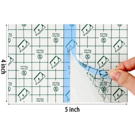 BBTO 50 Pieces Transparent Clear Adhesive Bandage Stretch Large Waterproof Film Adhesive Bandages Dressing Supplies(4 x 6 Inch)