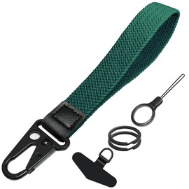 BuitBoll Stretchy Wristlet Keychain, Wrist Lanyard Strap Key Chain Holder to Hold Keys Wallet Phone ID Badge for Men and Women (Dark Green)