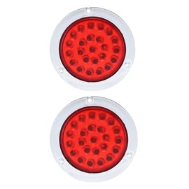 HEHEMM 24 LEDs Lamp Trailer Indicator Bus Stop Tail Light Boat Side Light for Truck (Pack of 2) (Red)