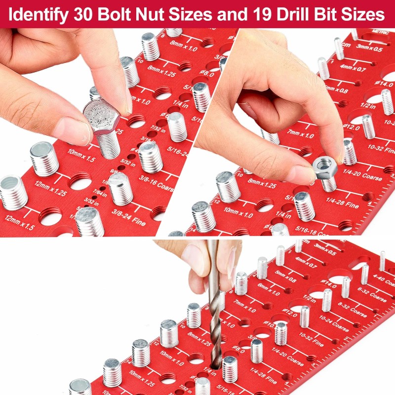 Manalete Thread Checker, 30 Nut and Bolt Thread Checker, Screw