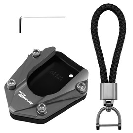 XIDAODIT For CFMOTO 675SR 675SRR 675 SR 675SR-R 2024 2025 Kickstand Base Plate Motorcycle Stand Pad and Keychain Set (Grey)