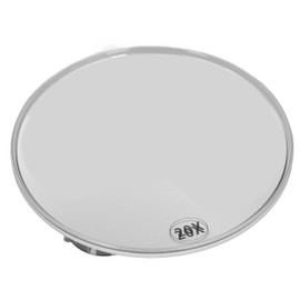 ZJchao Espejo de Aumento 20X con 3 Ventosas, Espejo de Maquillaje de Viaje Compacto y Portátil de 6 Pulgadas para Aplicación de Maquillaje, Pinzas (White)