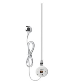 ELEGANT 600W Smart WiFi Thermostatic Towel Rail Electric Heating Element with Plug, Timer LCD Display, Child Lock Function Heating Rod for Bathroom Heated Towel Rails and Radiators White
