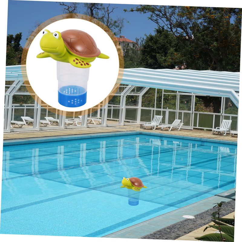 CAXUSD 1pc Cartoon Turtle Pool Dispenser Floater Accessory for Water