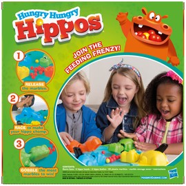 Hungry Hungry Hippos Kids Board Game, Preschool Games for 2-4 Players, Easy to Play Kids Games, Family Board Games for Kids, Kids Gifts, Ages 4 and Up
