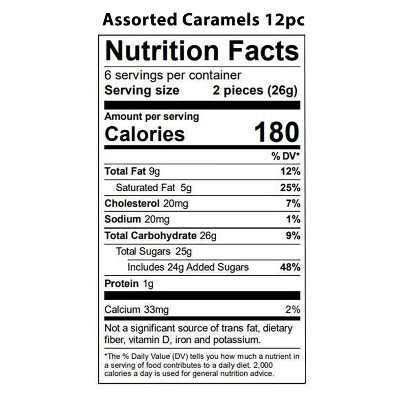 Vermont Nut Free Chocolates Boxed Chocolate Caramels (Assorted Chocolate) 12-Piece