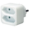 Brennenstuhl Multi-Purpose Socket Adaptor, 2-Way Euro Socket with Childproofing, White