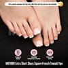 MUTIOVO Extra Short Toe Nail White French Tip BABY PINK,Soft