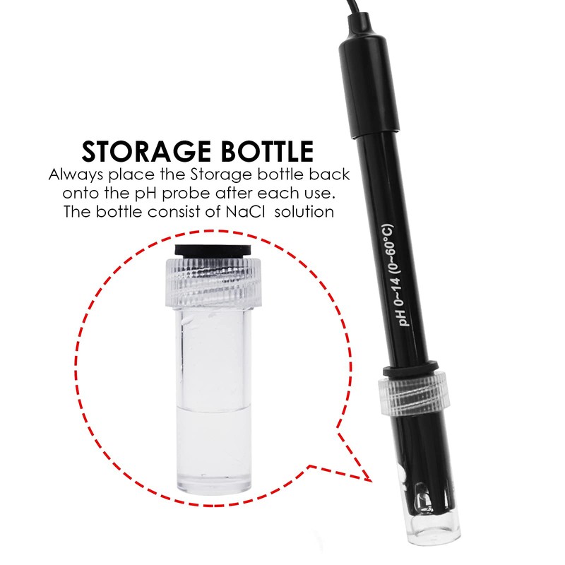 High Correctness pH Electrode with Calibration Powder, 0-14 pH Probe