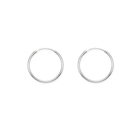 Heather Needham Sterling Silver Hoop Earrings - SIZE: 16mm x 1.2mm - MUCH SMALLER THAN SHOWN -Silver sleepers gift boxed 6227