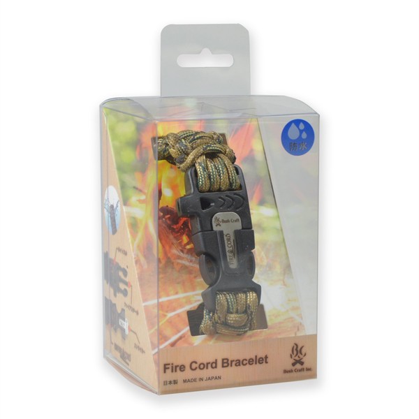 Bush Craft 02-03-550f-0013 Fire Cord Bracelet with Fire Starter String and Small Metal Match, Multi Camo XL