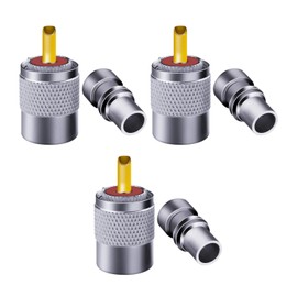 Fanbalunke PL259 Coaxial Connectors 9 Pcs PL-259 UHF Male Solder Connector Plug with Reducer, Teflon Material 50ohm for RG59 RG8 RG8x LMR400 RG213 Coaxial Cable Compatiable with Ham Radio Antenna