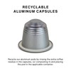 Nespresso compatible capsules Italian Coffee Espresso pods (Ristretto, 100 Aluminium