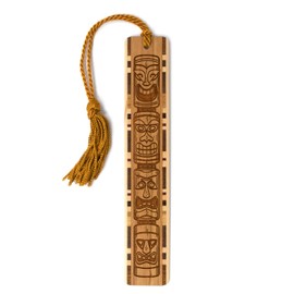 Tiki Totem Pole Handmade Engraved Wooden Bookmark - Also Available with Personalization - Made in USA