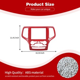 PDKLIN for Grand Cherokee Center Dash Bezel Navigation Panel Trim Cover Compatible with 2019 2020 Jeep Grand Cherokee Red Carbon Fiber Interior Accessories