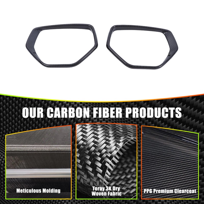 MXT-23 Real Carbon Fiber Side View Mirror Frame Cover Ring