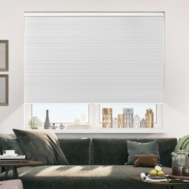 Allesin Cellular Shades Cordless Blackout Honeycomb Blinds for Indoor Windows, Thermal Insulated Window Shades Noise Reduction, Easy to Install, Perfect for Bedroom/Living Room, White - H64 x W23