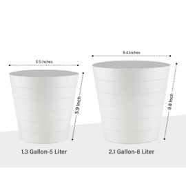 Zuvo 8L Plastic Waste Paper Bin – Shatter-Proof White Office & Bedroom Trash Can with Wave Design