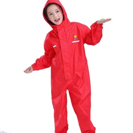 Toddler Rain Suit Baby Rain Suit Kids Rain Suits with Hood Waterproof Coverall One Piece Rain Suit for Kids(2-12 Years)