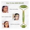 Rodillo Masaje Facial Gua Sha De Jade Antienvejecimiento Kit