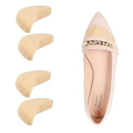 Toe Inserts for Shoes Too Big, 2 Pairs Foam Toe Filler to Make Shoes Fit Tighter, Shoe Toe Filler Inserts for Women Men, Pumps, Flats, Sneakers (Beige)